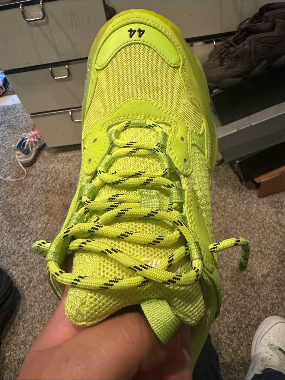 Balenciaga Neon Yellow Triple S Sneakers - Picture 3 of 5